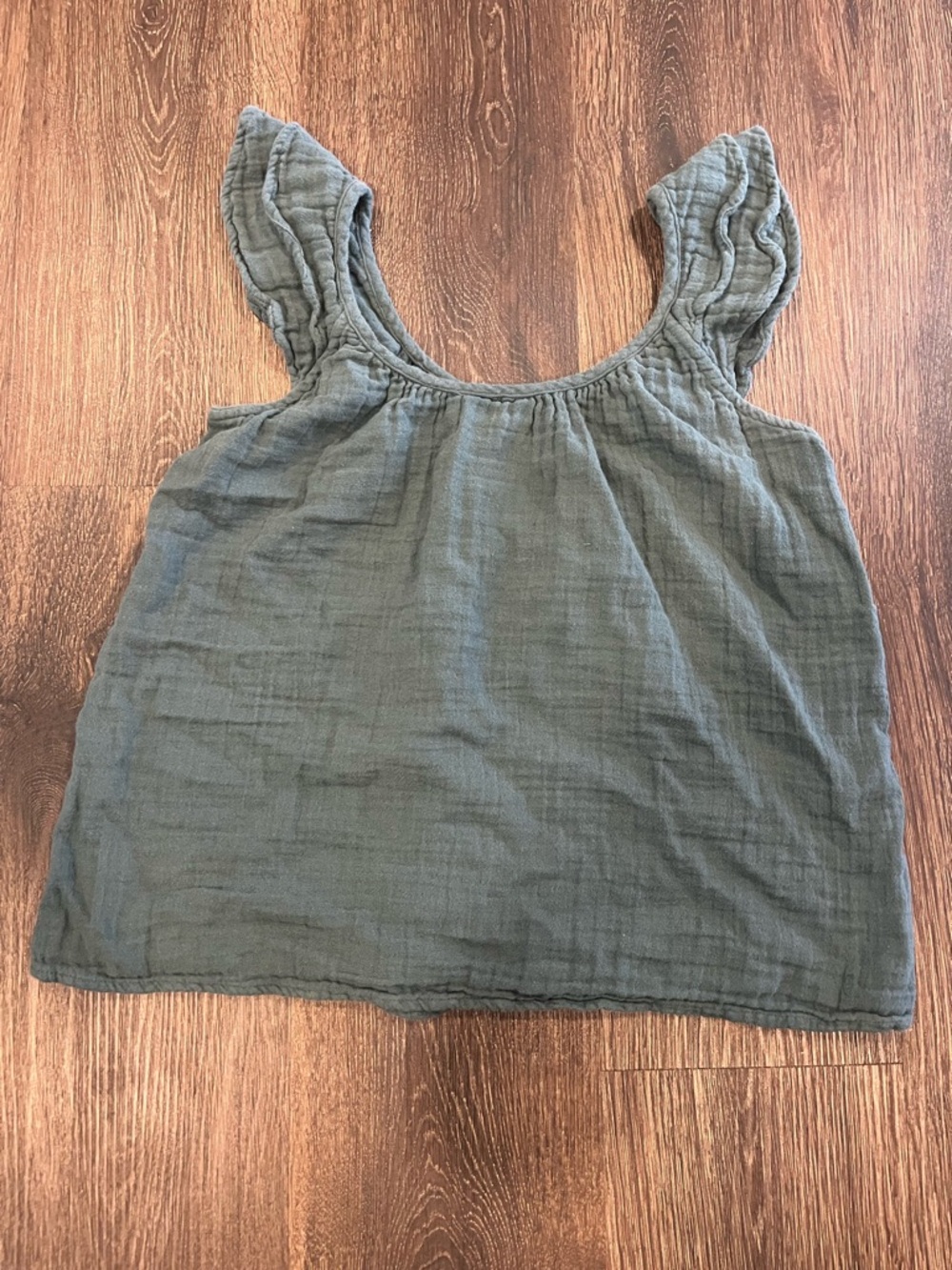 Sonoma Olive Green Ruffle Sleeve Tank Top